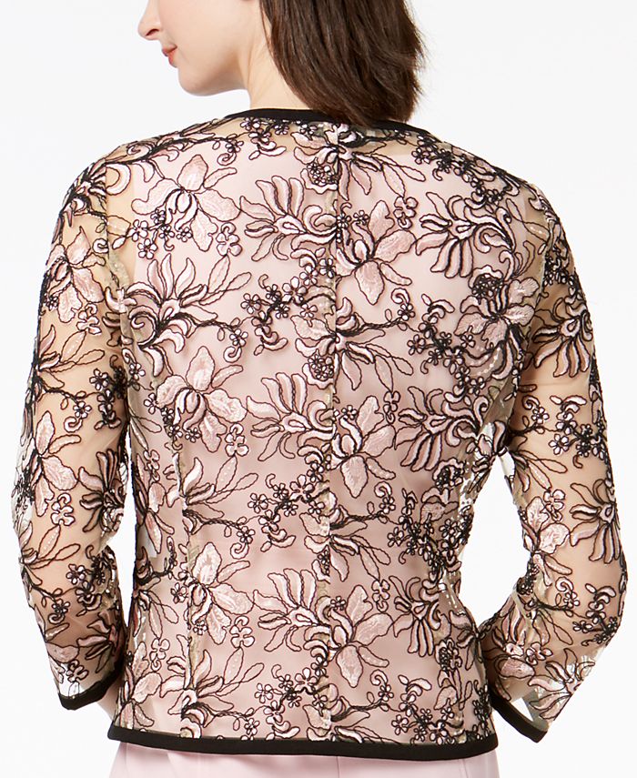 Kasper Embroidered FloralMesh Jacket Macy's