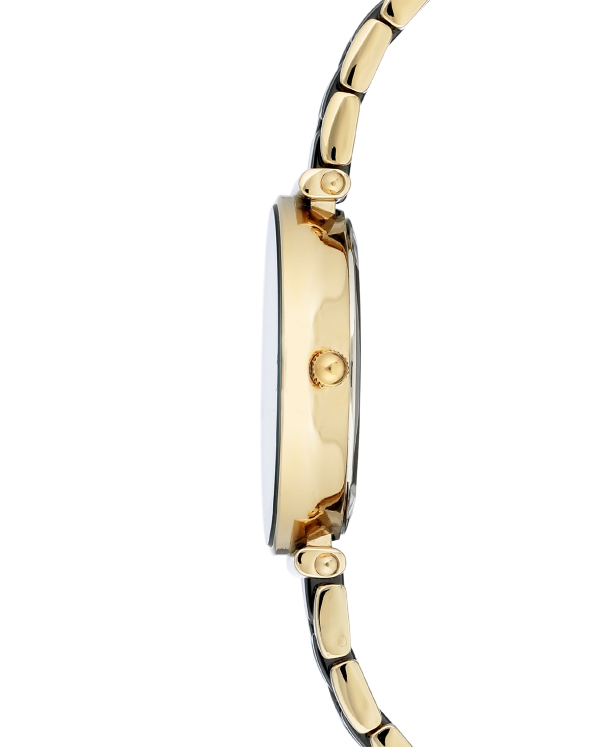 Shop Anne Klein Women's Diamond-accent Gold-tone & Black Ceramic Bracelet Watch 30mm