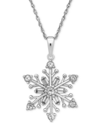 cubic zirconia snowflake pendant