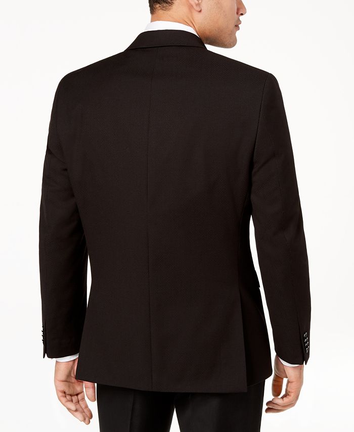 Alfani CLOSEOUT! Men's Slim-Fit Solid Black Textured Dinner Jacket ...