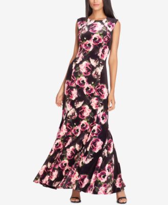 Tahari ASL - Velvet Floral-Print Gown