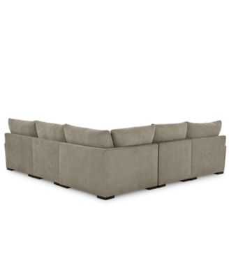 CLOSEOUT! Rhyder 5-Pc. Fabric Sectional Sofa with Armless Chair, Created for Macy's