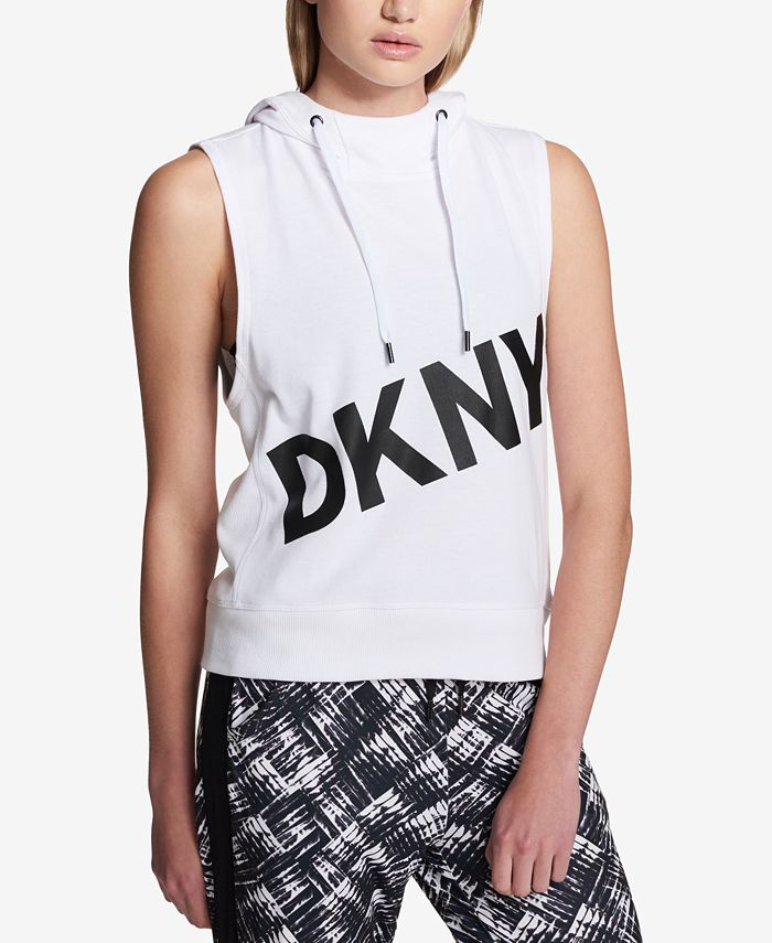 DKNY Sport Sleeveless Logo Hooded Top & Reviews - Tops - Women - Macy's