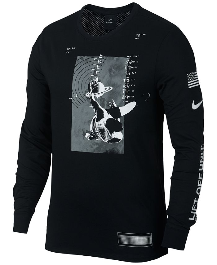 Nike Men's Dri-FIT Long-Sleeve Basketball Graphic T-Shirt - Macy's