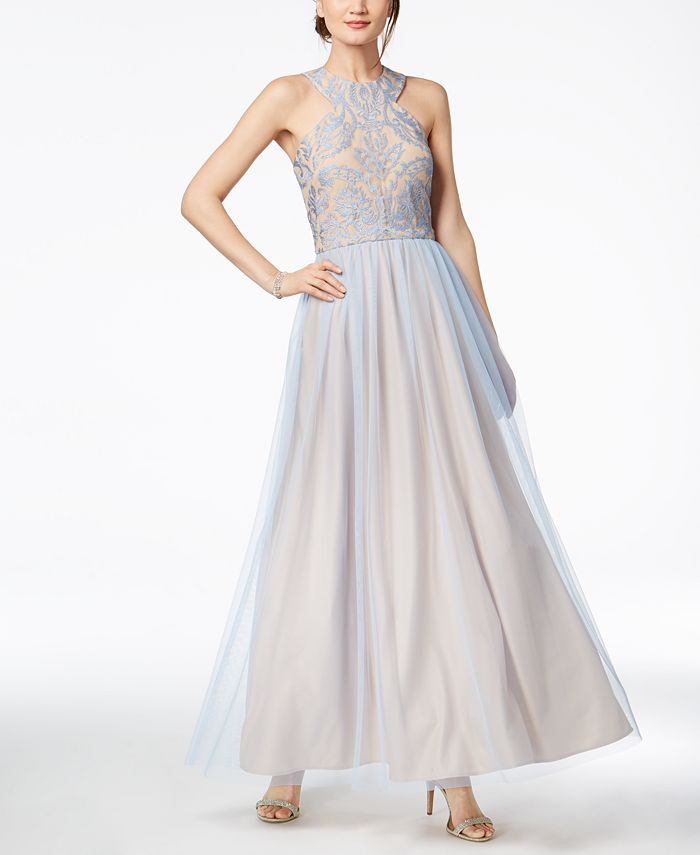 R & M Richards Nightway Sparkle-Embellished & Tulle Gown - Macy's