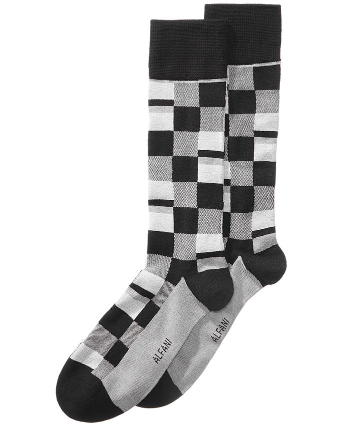 Alfani Men S Mosaic Boxes Dress Socks Created For Macy S Reviews Underwear Socks Men Macy S