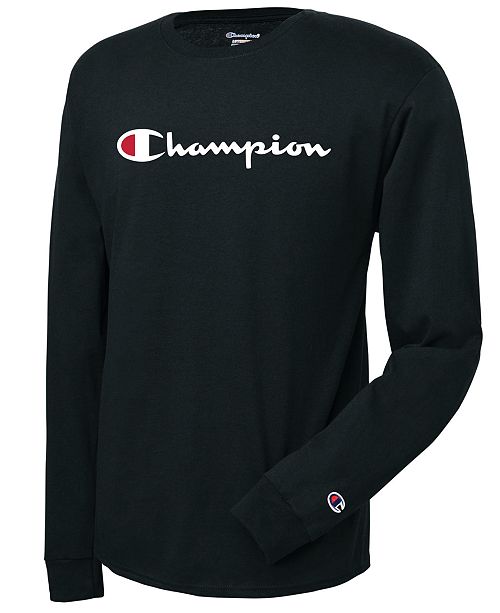 Champion Men's Long-Sleeve Logo T-Shirt & Reviews - T-Shirts - Men - Macy's