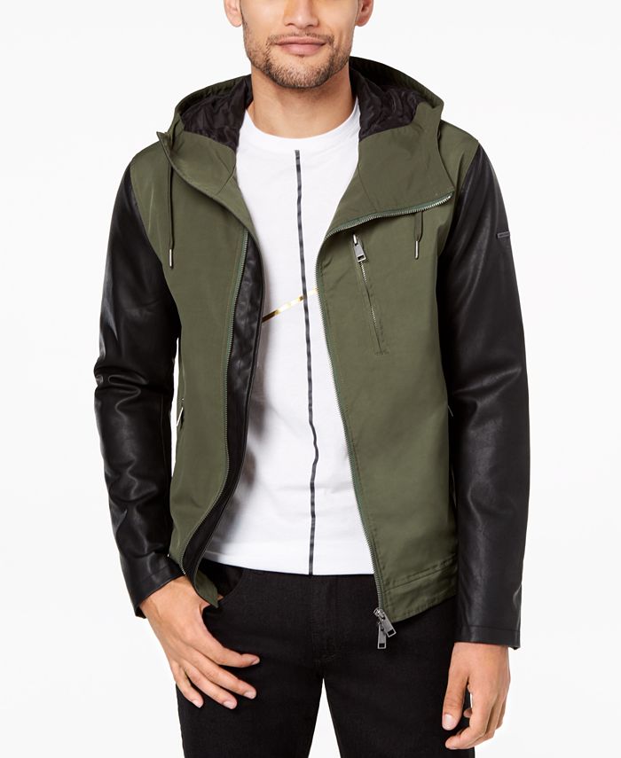 AX Armani Exchange Men's MixedMedia Hooded Jacket Macy's