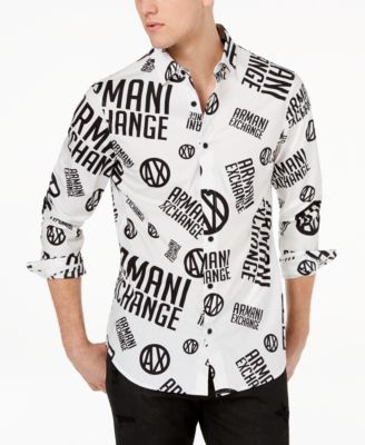 armani exchange printed shirt