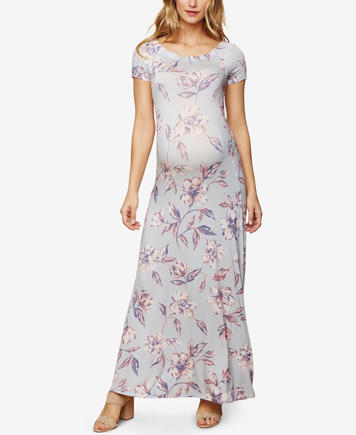 Motherhood Maternity Printed Maxi Dress - Macy's