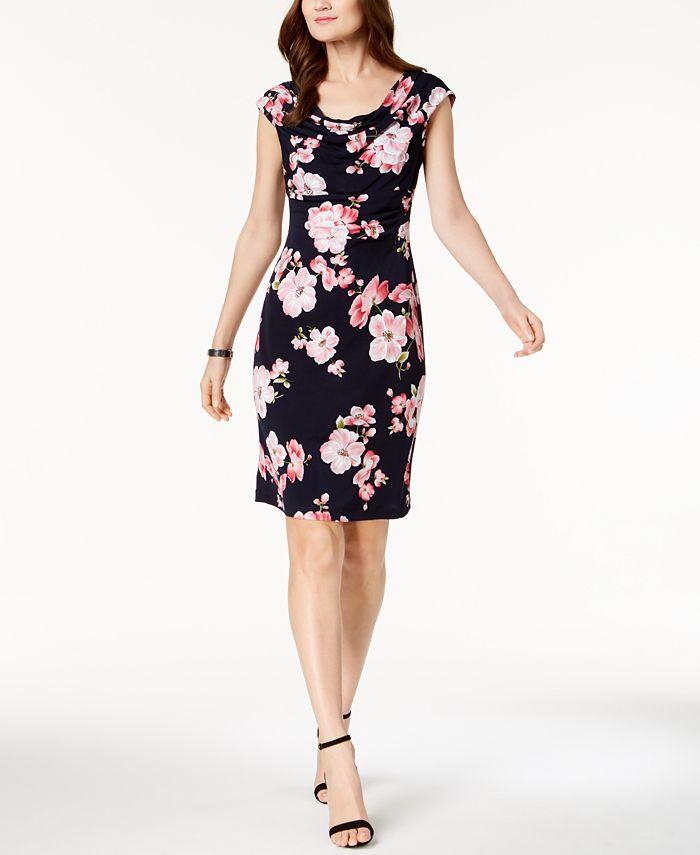 Connected Petite Floral-Print Sheath Dress - Macy's