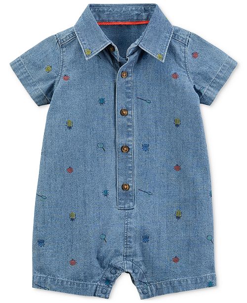 Carter's Cotton Chambray Romper, Baby Boys & Reviews All Baby Kids