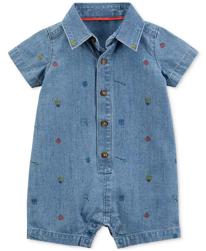 Chambray romper baby top