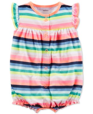 Carter's - Rainbow Stripe Romper, Baby Girls (0-24 months)