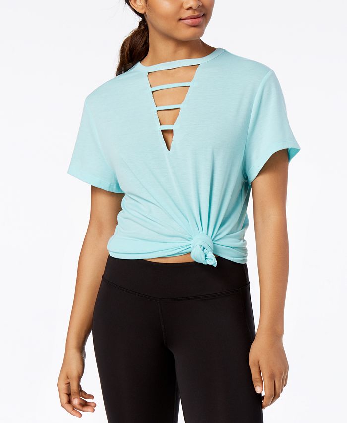 Material Girl Active Juniors' CageFront TShirt, Created for Macy's