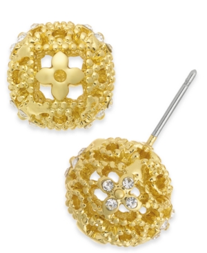 image of Charter Club Crystal Filigree Stud Earrings, Created for Macy-s