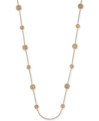 Charter Club - Pav&eacute; Filigree Orb Strand Necklace, 42" + 2" extender