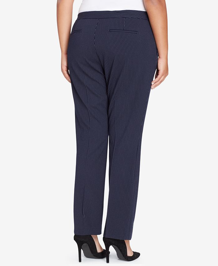 Tahari ASL Plus Size Pinstriped Pantsuit - Macy's