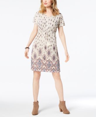 Style & Co - Printed Dolman-Sleeve Dress
