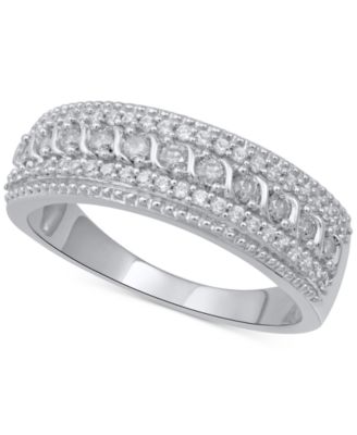 multi row diamond anniversary band