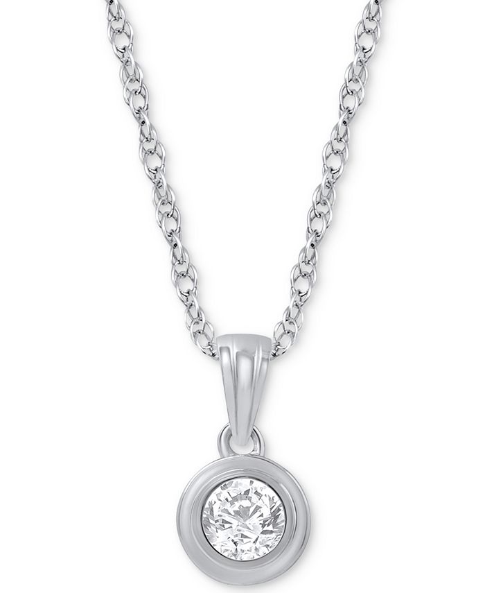 Macy's Diamond Pendant Necklace (1/5 ct. t.w.) in 14k White Gold Macy's