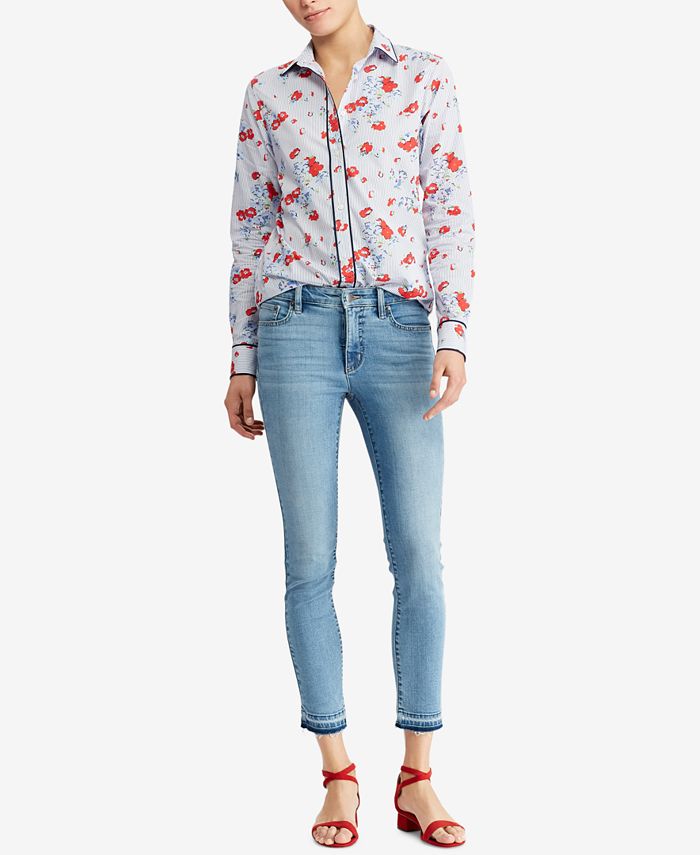 Lauren Ralph Lauren Floral-Print Cotton Shirt, Created for Macy's ...