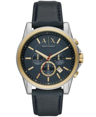 armani exchange blue chronograph watch