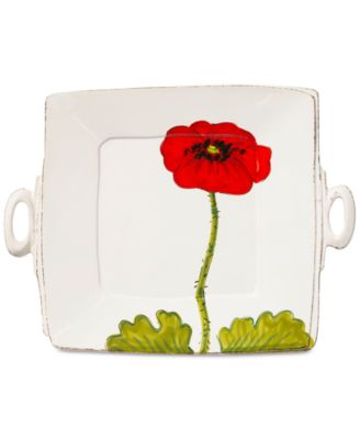 Lastra Poppy Collection Square Handled Platter