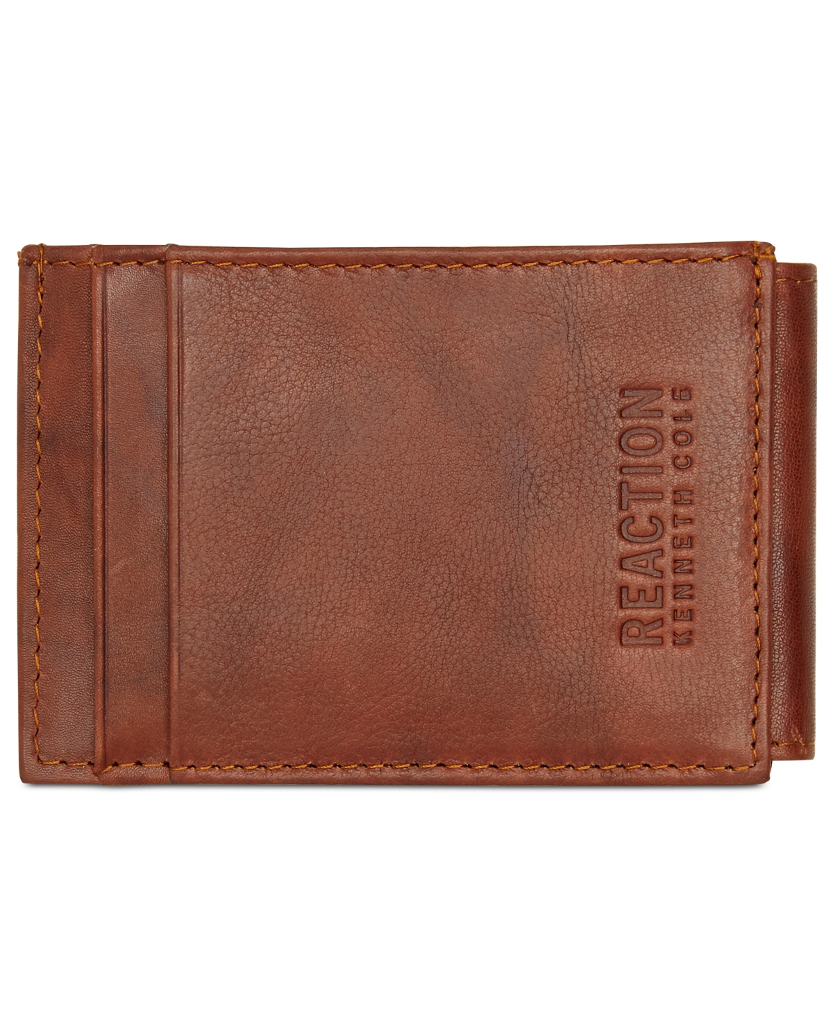 Men's Crunch Magnetic Front-Pocket Leather Wallet - Tan