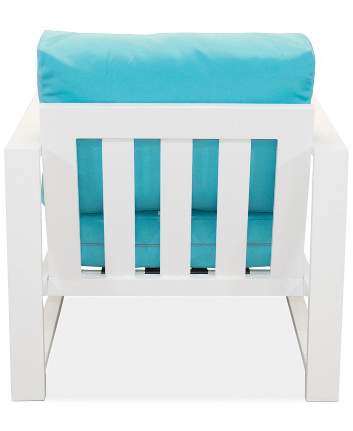 Furniture CLOSEOUT! Aruba Blue Aluminum Outdoor Club Chair with