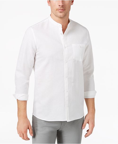 Calvin Klein Men S Band Collar Shirt Reviews Casual Button