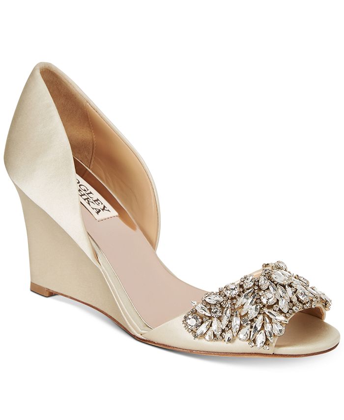 Badgley mischka hardy embellished wedge outlet