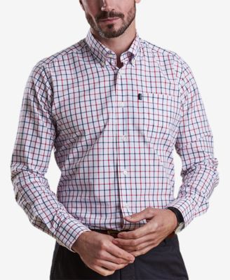 Barbour Men s Henry White Tattersall Check Oxford Shirt Macy s