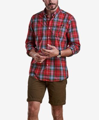 barbour shirts mens red