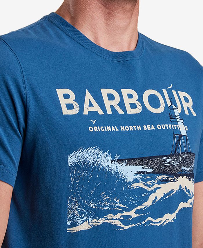 Barbour Men's Tetra Dark Blue Logo-Print T-Shirt - Macy's