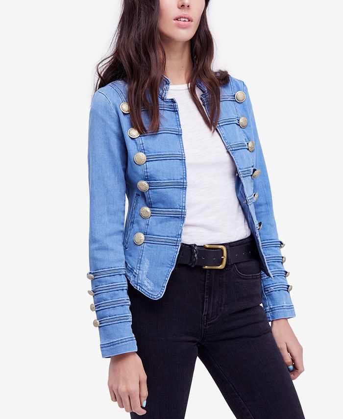 Free People Embellished Denim Jacket Macy s