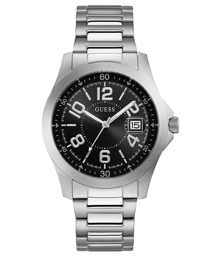 GUESS Men's Stainless Steel Bracelet Watch 42mm - Macy's
