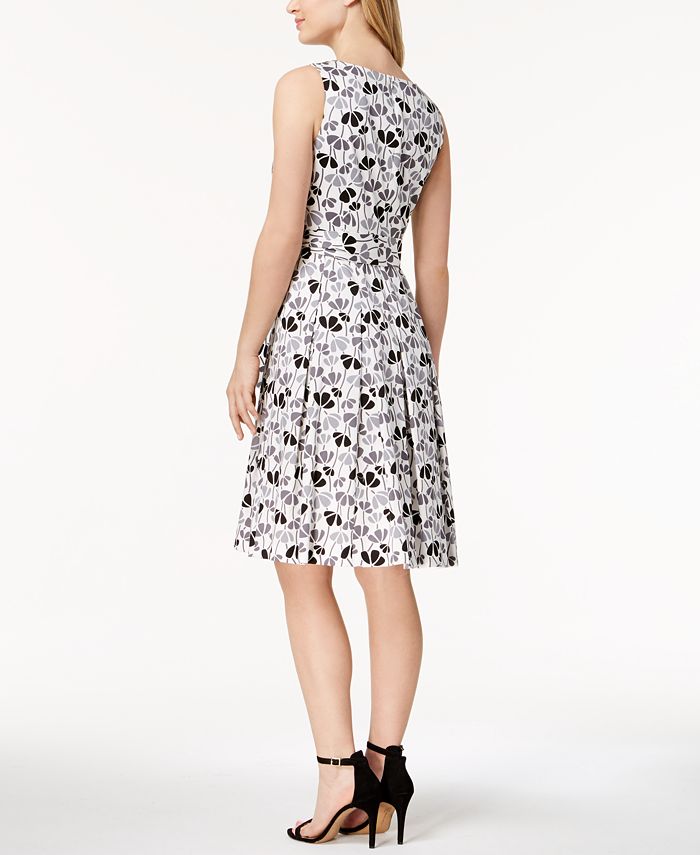 Anne Klein Printed Fit & Flare Dress - Macy's