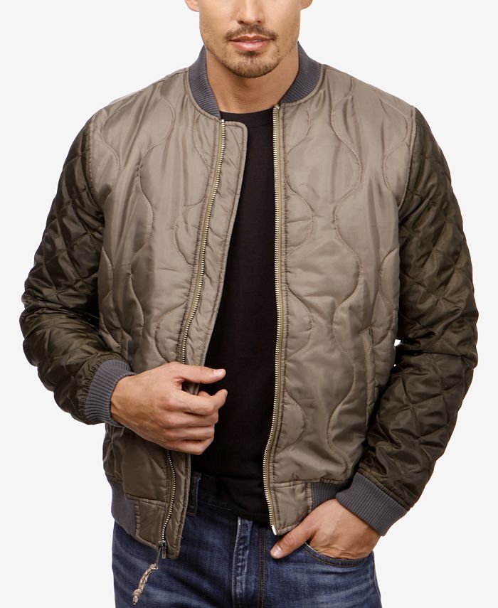 Lucky Brand Men's Quilted Colorblocked Bomber Jacket - Macy's