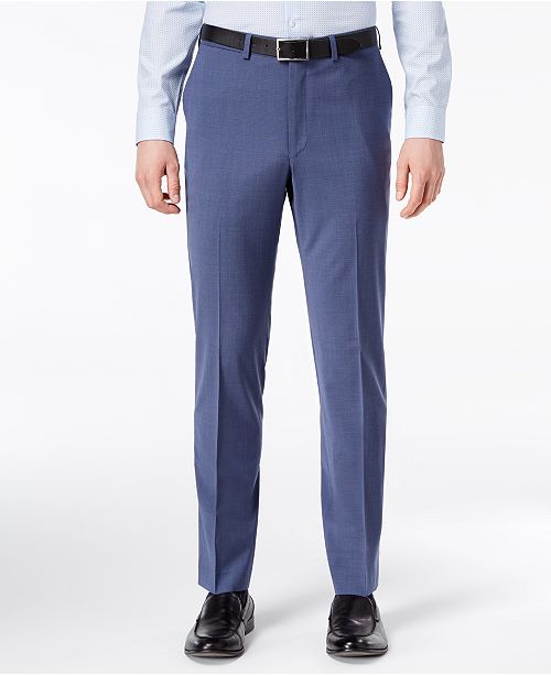 DKNY CLOSEOUT! Men's Slim-Fit Stretch Neat Suit Pants & Reviews - Pants ...