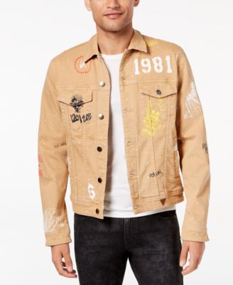 guess mens graffiti denim jacket