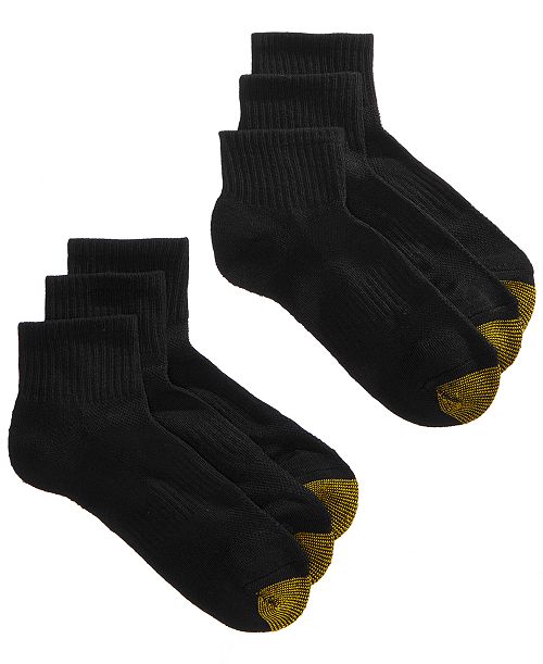 alfani Gold Toe Women's 6-Pack Athletic Half-Cushion Quarter Socks Women's Fashion Shoes & Accessories