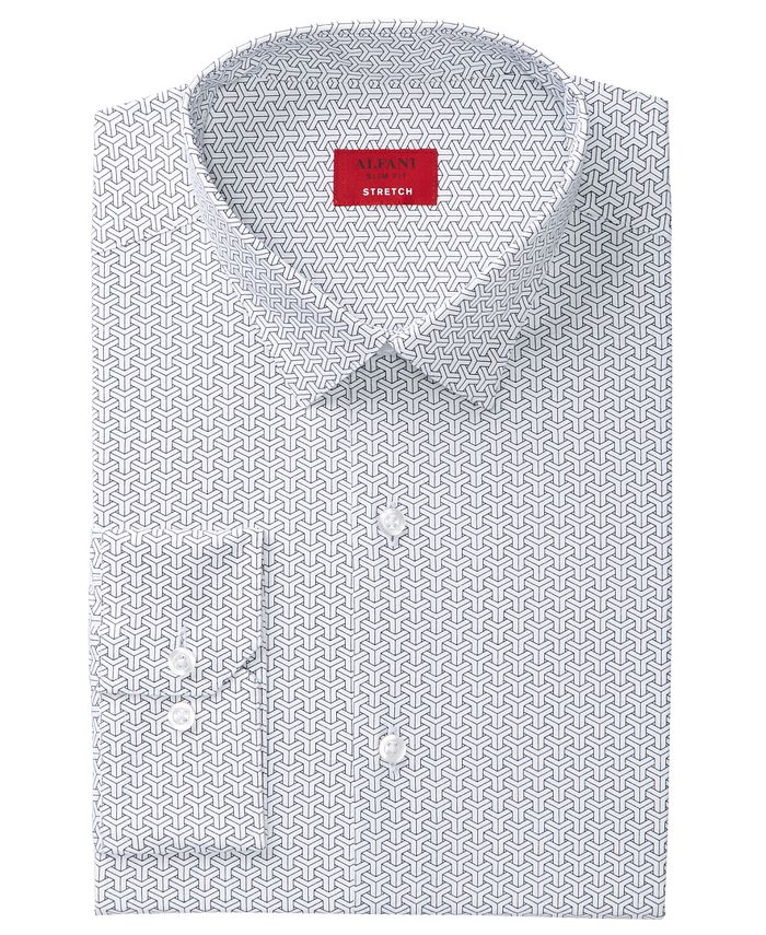 Alfani Men's Slim-Fit Oversize Geometric Print Dress Shirt, Created for ...