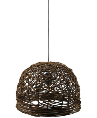 Kathy Ireland - Open Work Rattan Fixture Pendant