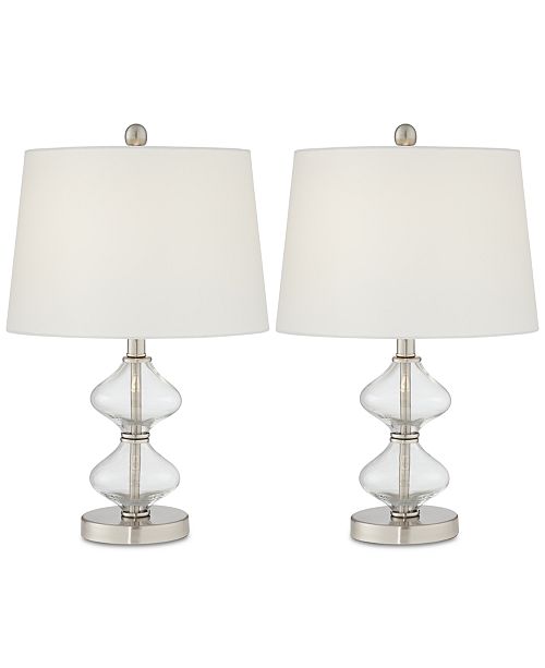 Pacific Coast Set Of 2 Glass Spiral Table Lamps Created For