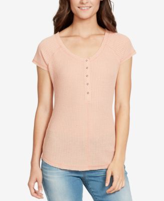 WILLIAM RAST Printed Waffle-Knit Henley Top - Macy's