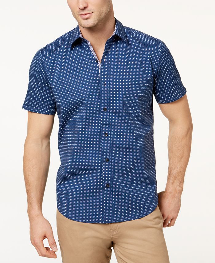 ConStruct Con.Struct Men's Stretch Dot-Print Slim-Fit Shirt, Created ...