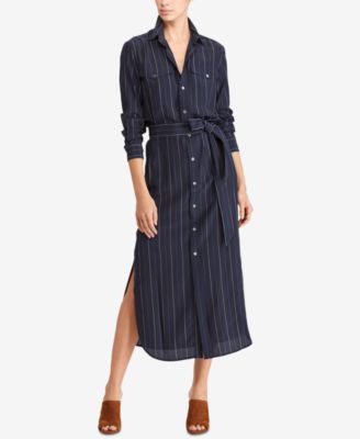 Polo Ralph Lauren - Pinstripe Silk Maxi Dress