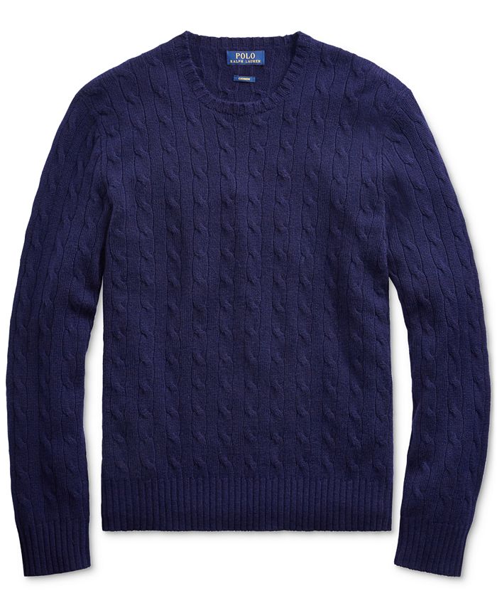 Polo Ralph Lauren Men's Cable-Knit Cashmere Sweater - Macy's