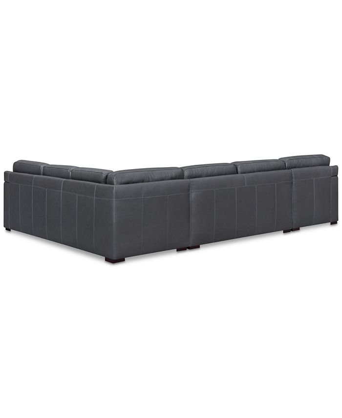Furniture Avenell 3Pc. Leather Sectional with Full Sleeper Sofa